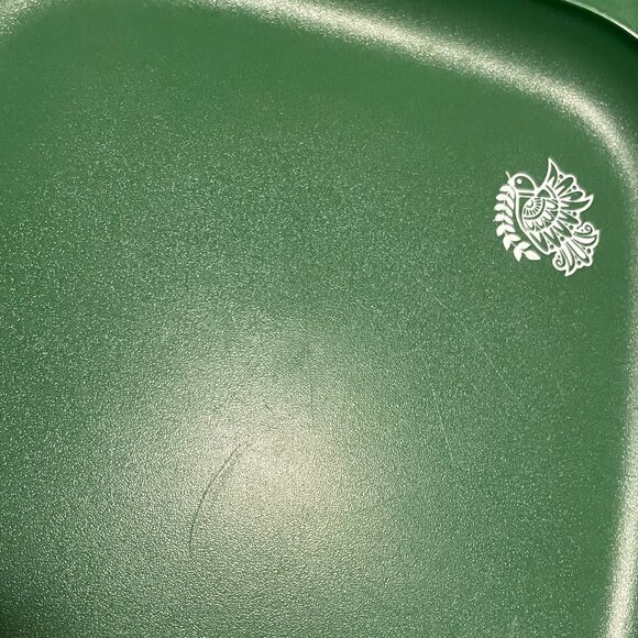 Vintage Tupperware 8" Square Holiday Green Stacking Plates Christmas - Set Of 3 - Picture 3 of 3